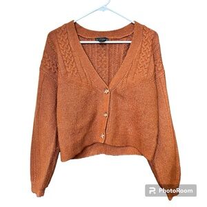 Women's burnt orange cardigan